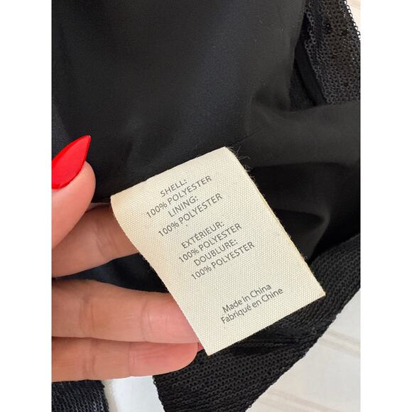 NWT L'AGENCE Femme Sequined Cut-Out Midi-Dress Black Bodycon Cocktail Size 12 - Picture 9 of 11